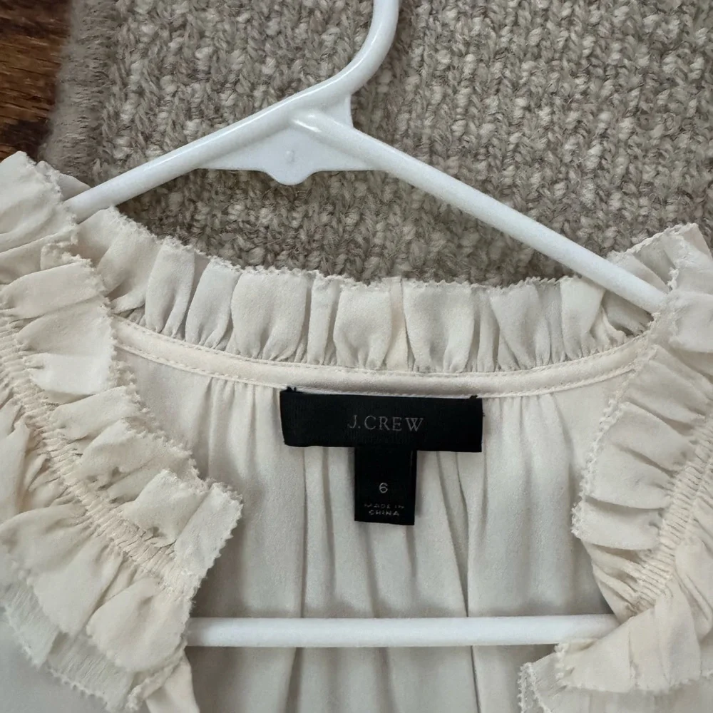 J. Crew Ruffleneck Top 365 Crepe Sz. 6 - Picture 7 of 10